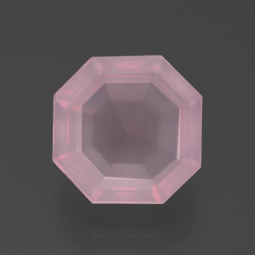 Cuarzo Rosa Rosa rosado natural de 5.34 ct, corte esmeralda, Transparente