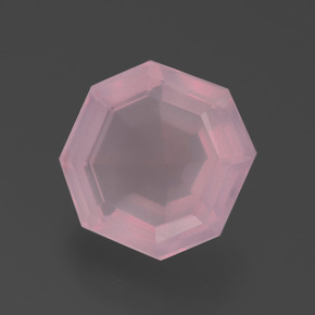 Cuarzo Rosa Rosa rosado natural de 5.34 ct, corte esmeralda, Transparente