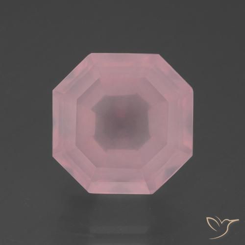 6.17ct Natural Rosado medio Cuarzo rosa, corte esmeralda, Transparente