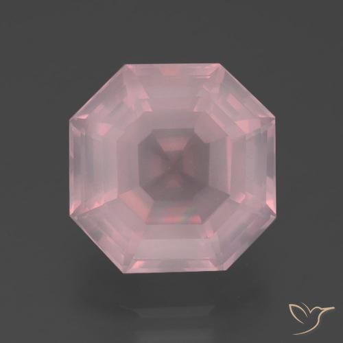 6.25ct Natural Rosado medio Cuarzo rosa, corte esmeralda, Transparente