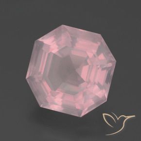 Cuarzo rosa Rosado medio natural de 6.25 ct, Corte Octágono / Esmeralda, Transparente