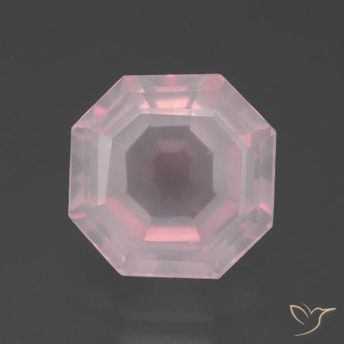 5.96ct Natural Rosa rosado Cuarzo rosa, corte esmeralda, Transparente