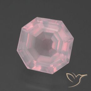 Cuarzo rosa Rosa rosado natural de 5.96 ct, Corte Octágono / Esmeralda, Transparente