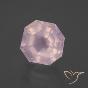 Cuarzo rosa Rosado claro natural de 4.39 ct, Corte Octágono / Esmeralda, Transparente