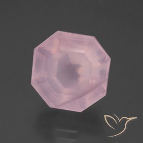 Cuarzo rosa Rosa rosado natural de 8.16 ct, Corte Octágono / Esmeralda, Transparente