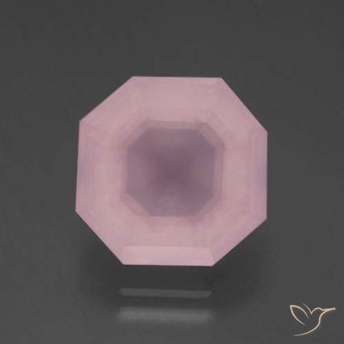 Cuarzo rosa rosa natural de 6,75 ct, corte esmeralda, transparente