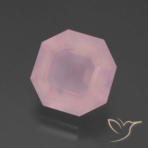 Cuarzo rosa rosa natural de 6,75 ct, corte esmeralda, transparente