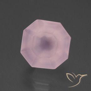 Cuarzo rosa Rosado Bubblegum natural de 9.02 ct, Corte Octágono / Esmeralda, Transparente