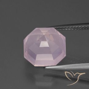Cuarzo rosa Rosado Bubblegum natural de 6.47 ct, Corte Octágono / Esmeralda, Transparente