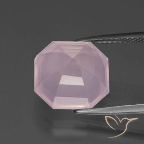 Cuarzo rosa Rosado Bubblegum natural de 7.58 ct, Corte Octágono / Esmeralda, Transparente