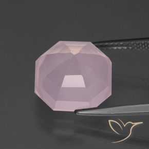 Cuarzo rosa Rosado Bubblegum natural de 7.76 ct, Corte Octágono / Esmeralda, Transparente