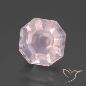 Cuarzo rosa Rosado Bubblegum natural de 9.30 ct, Corte Octágono / Esmeralda, Transparente