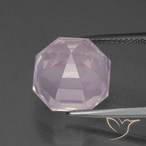 Cuarzo rosa Rosado Bubblegum natural de 9.30 ct, Corte Octágono / Esmeralda, Transparente