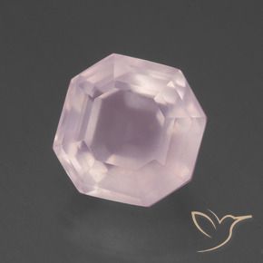 Cuarzo rosa Rosado claro natural de 9.25 ct, Corte Octágono / Esmeralda, Transparente