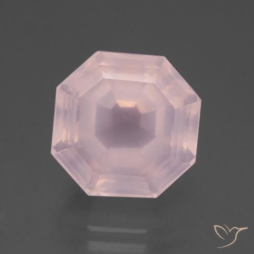 9.82ct Natural Rosado claro Cuarzo rosa, corte esmeralda, Transparente