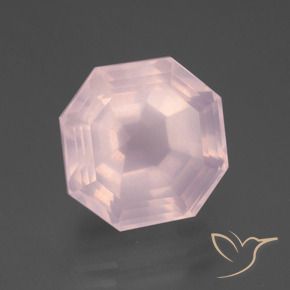 Cuarzo rosa Rosado claro natural de 9.82 ct, Corte Octágono / Esmeralda, Transparente