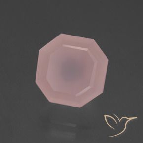 Cuarzo rosa Rosado medio natural de 6.64 ct, Corte Octágono / Esmeralda, Transparente