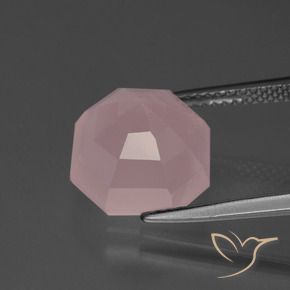 Cuarzo rosa Rosado medio natural de 6.64 ct, Corte Octágono / Esmeralda, Transparente