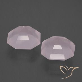 Gemas de Cuarzo rosa Rosado claro natural de 12.98 ct, Corte Octágono / Esmeralda, Transparente