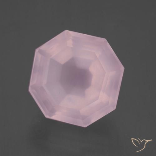 Cuarzo rosa Rosado claro natural de 13.31 ct, Corte Octágono / Esmeralda, Transparente