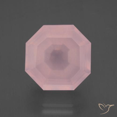 12.55ct Natural Rosado medio Cuarzo rosa, corte esmeralda, Transparente