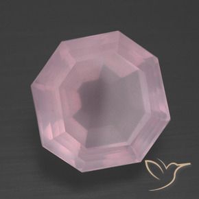 Cuarzo rosa Rosado Bubblegum natural de 7.95 ct, Corte Octágono / Esmeralda, Transparente