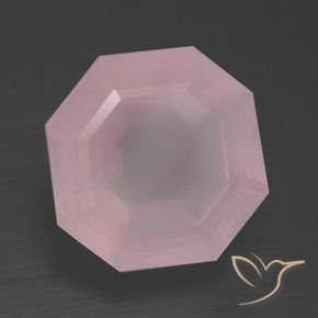 Cuarzo rosa Rosa rosado natural de 9.81 ct, Corte Octágono / Esmeralda, Transparente