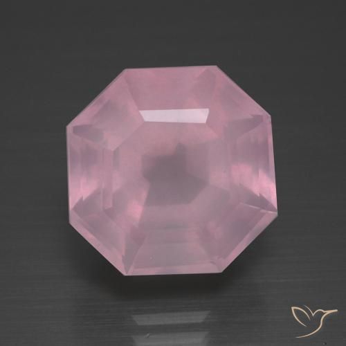 10.63ct Natural Rosa rosado Cuarzo rosa, corte esmeralda, Transparente