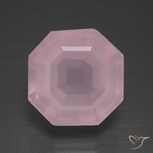 11.40ct Natural Rosa rosado Cuarzo rosa, corte esmeralda, Transparente