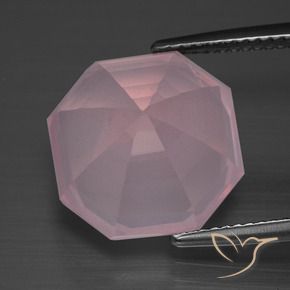 Cuarzo rosa Rosa rosado natural de 11.40 ct, Corte Octágono / Esmeralda, Transparente