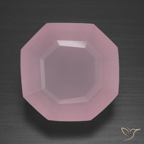 12.09ct Natural Rosa rosado Cuarzo rosa, corte esmeralda, Transparente