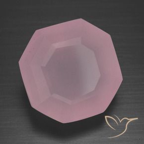 Cuarzo rosa Rosa rosado natural de 12.09 ct, Corte Octágono / Esmeralda, Transparente