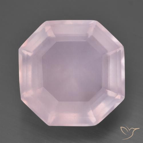 12.64ct Natural Rosado claro Cuarzo rosa, corte esmeralda, Transparente
