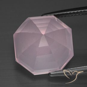 Cuarzo rosa rosa natural de 13,57 ct, corte esmeralda, transparente