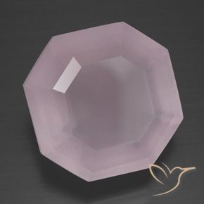 Cuarzo rosa Rosado claro natural de 14.67 ct, Corte Octágono / Esmeralda, Transparente