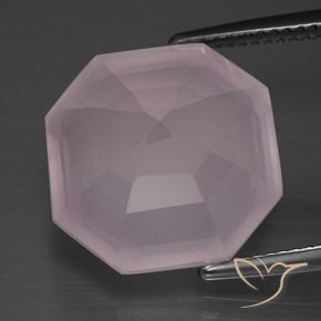 Cuarzo rosa Rosado claro natural de 14.67 ct, Corte Octágono / Esmeralda, Transparente