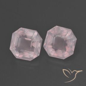 Gemas de Cuarzo rosa Rosado muy claro natural de 5.03 ct, Corte Octágono / Esmeralda, Transparente