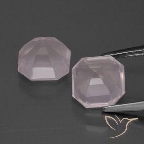 Gemas de Cuarzo rosa Rosado muy claro natural de 5.03 ct, Corte Octágono / Esmeralda, Transparente