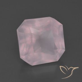 Cuarzo rosa rosa natural de 4,94 ct, corte esmeralda, transparente