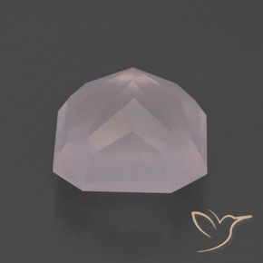 Cuarzo rosa rosa natural de 4,94 ct, corte esmeralda, transparente