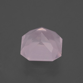 Cuarzo Rosa Rosado claro natural de 3.53 ct, corte esmeralda, Transparente