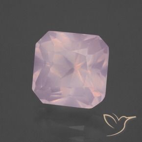 Cuarzo rosa Rosado claro natural de 4.06 ct, Corte Octágono / Esmeralda, Transparente