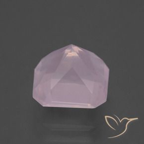 Cuarzo rosa Rosado claro natural de 4.06 ct, Corte Octágono / Esmeralda, Transparente