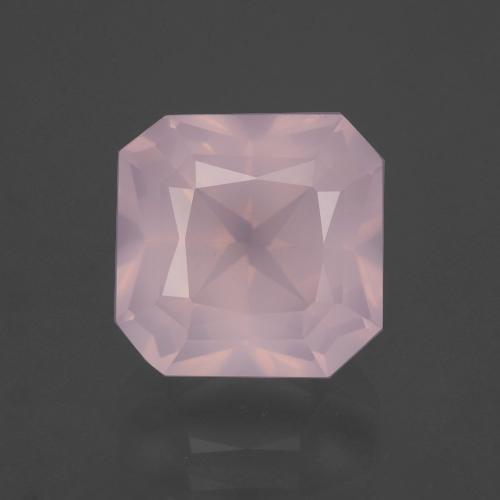 Cuarzo Rosa Rosado claro natural de 4.15 ct, corte esmeralda, Transparente