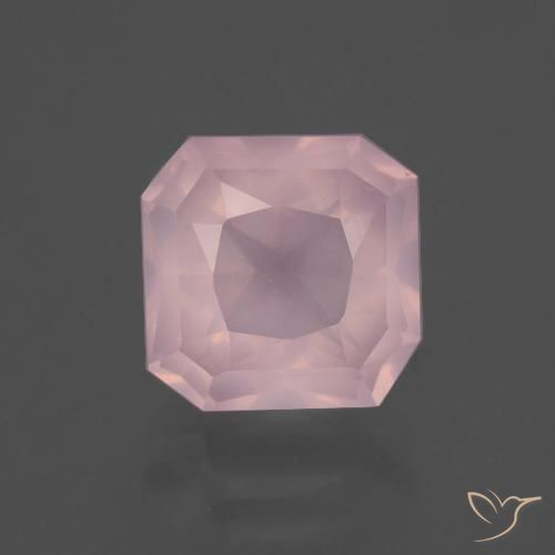 3.41ct Natural Rosado claro Cuarzo rosa, corte esmeralda, Transparente