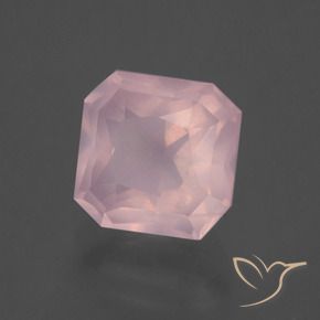 Cuarzo rosa Rosado claro natural de 3.41 ct, Corte Octágono / Esmeralda, Transparente