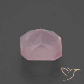 Cuarzo rosa Rosado claro natural de 3.41 ct, Corte Octágono / Esmeralda, Transparente