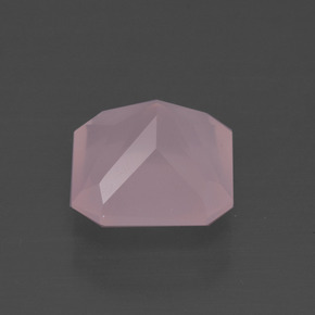 Cuarzo Rosa Rosado medio natural de 3.91 ct, corte esmeralda, Transparente