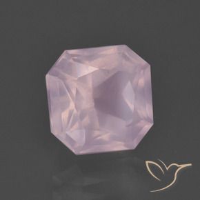 Cuarzo rosa Rosado claro natural de 4.39 ct, Corte Octágono / Esmeralda, Transparente