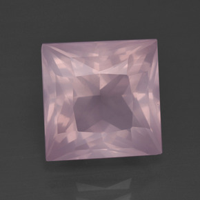 Cuarzo rosa rosa natural de 6,31 ct, cuadrado, transparente